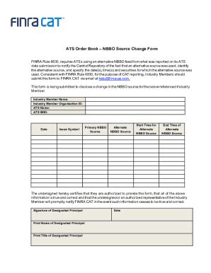 Fillable Online ATS Order BookNBBO Source Change Form Fax Email Print ...