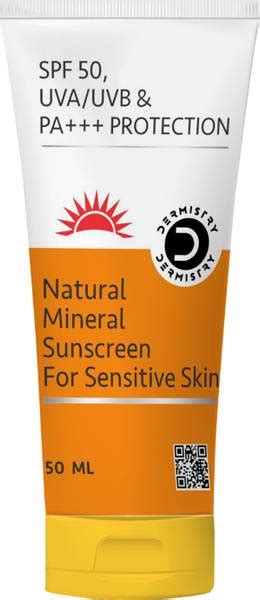 DERMISTRY Sunscreen - SPF 50 PA+++ Natural Mineral Water Based UVA/B ...