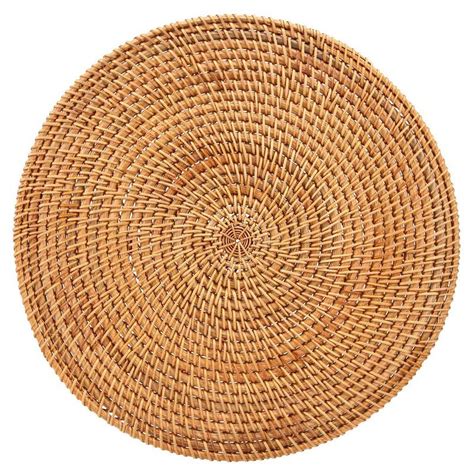 Handwoven Rattan Placemats,Round Wicker Table Mats, Natural Woven ...