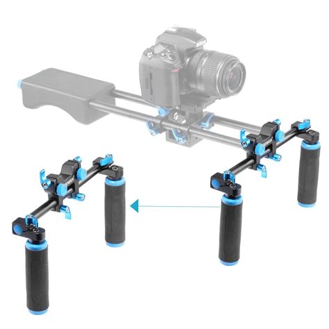 Neewer DSLR Dual Handle Hand Grip for Shoulder Pad Chest Steady 15mm ...