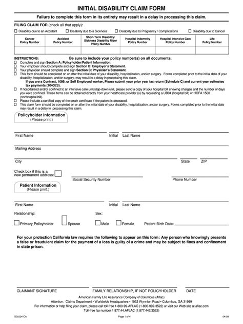 Image result for Aflac Continuing Disability Claim Form