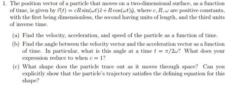 Image result for Position of the Particle Vector Function