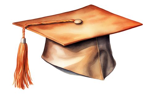 a watercolor graduation cap with a tassel on it 27291893 PNG
