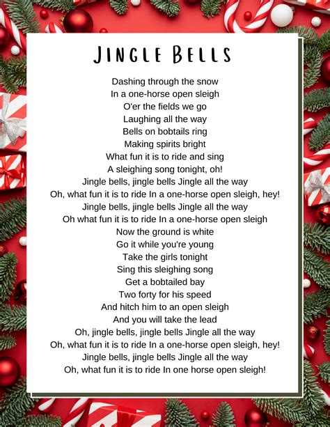 Printable Christmas Song Lyrics - FREE Printable A-Z