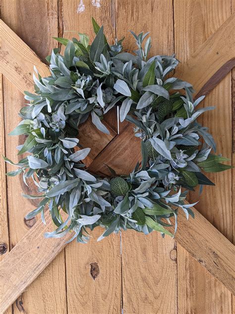 Sage and Eucalyptus Greenery Wreath Front Door Wreath Year-round Wreath ...