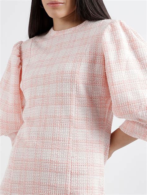 Shop Elle Women Solid 3/4 Sleeves Round Neck Dress Online – Iconic India