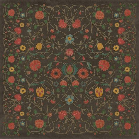 Williamsburg Floral Vintage Vinyl Floor Cloth | Nana's Farmhouse - Nana ...