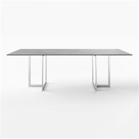 Table in Porcelain Stoneware and Stainless Steel Made in Italy