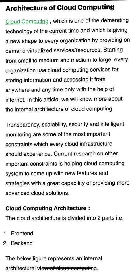 Cloud computing architecture - Architecture ofCloud Computing Cloud ...