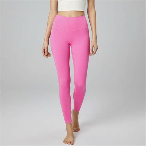 High-Rise Leggings With Side-Pockets - Bright Pink – BubbleFig