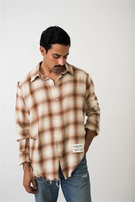 DESERT FADE FLANNEL RAW EDGE SHIRT – Black Bay