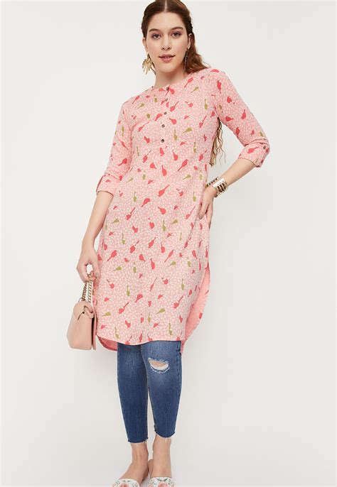 Buy Women Printed High-Low Hem Kurta Online at just Rs. 499.0 ...