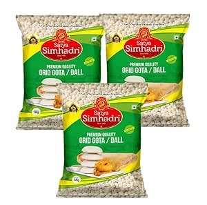 SATYA SIMHADRI Premium White Urad Whole/Sabut Gota Dal, 3kg|Rich in ...