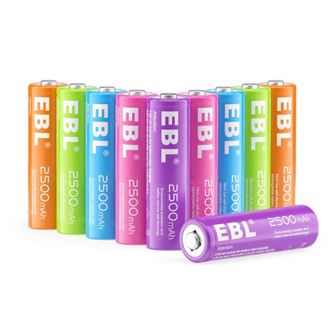 EBL AA Rechargeable Batteries 2500mAh 10 Pack - 5 | Ubuy India