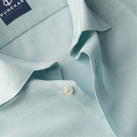 Light Mint Color Lining Texture Pure Cotton Shirt For Men – Punekar Cotton