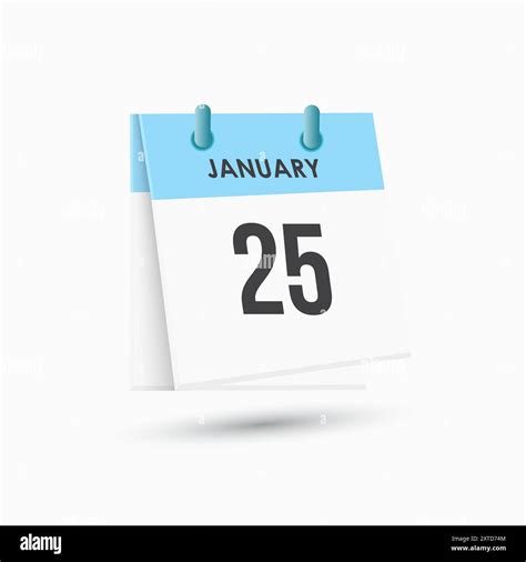 January 25 - calendar and Time planner. Daily Calendar Icon reminder. Vector Illustration Stock ...