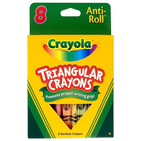 Crayola Anti-Roll Triangular Crayons 8 ct. — Toycra