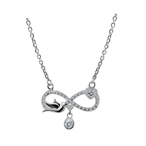 Buy INARI SHINES 925 Sterling Silver Infinity Bird Necklace with ...