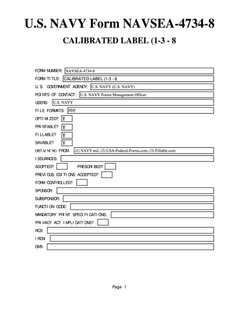 Fillable Online U.S. NAVY Form NAVSEA-4734-8 - usa-federal-forms.com ...
