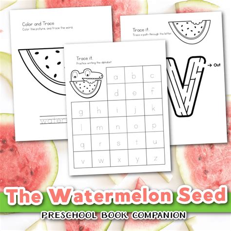 Free Printable The Watermelon Seed Activities