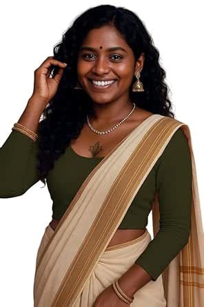 Buy XOLANI Readymade Cotton Fitted Saree Blouse for Women Full Sleeve ...