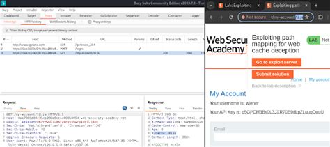Exploiting path mapping for web cache deception Lab