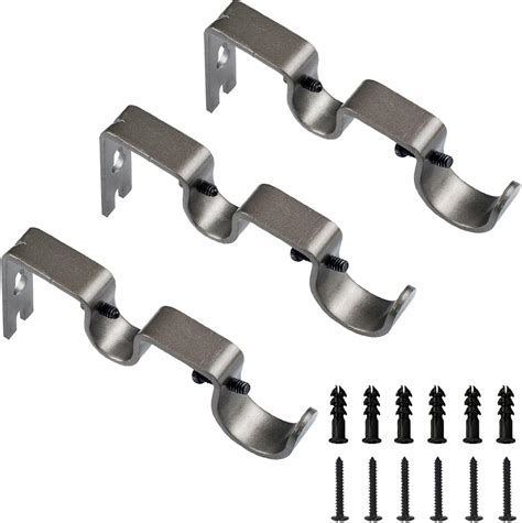 Amazon.com: Kowibcl Double Curtain Rod Brackets, Fits Up to 1 5/8 Inch ...
