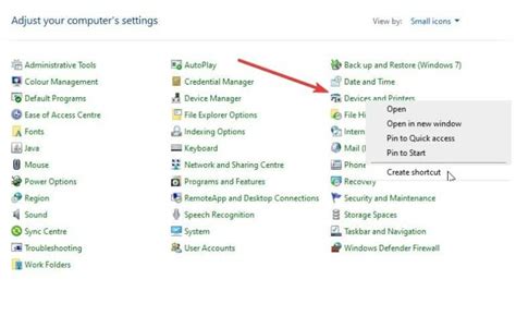 Image result for Device Settings Menu Printer