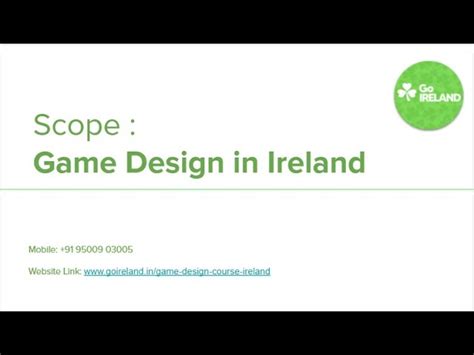 Reasons to do Game Design in Ireland | Scope of Game Design in Ireland ...