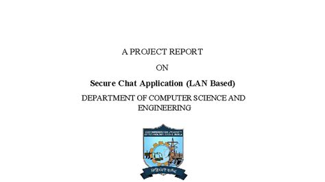 Secure Chat Application Project Report - CSE 5th Sem - Cryptography ...