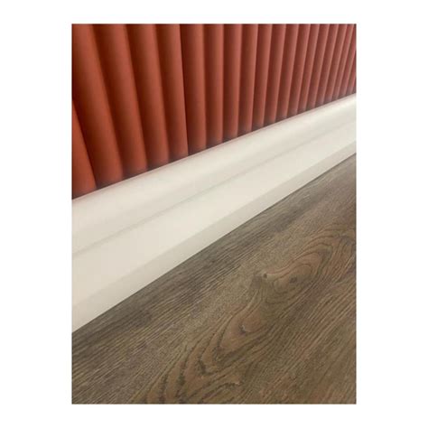 11.5cm x 240cm Polimer Lake Beyaz Ledli Süpürgelik Salon Ev Ofis ...