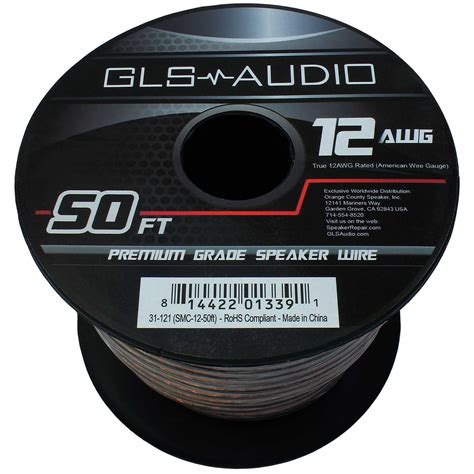 Buy GLS Audio Premium 12 Gauge 50 Feet Speaker Wire - True 12AWG ...