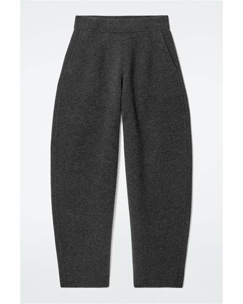 COS Merino Wool Barrel-leg Pants in Gray | Lyst
