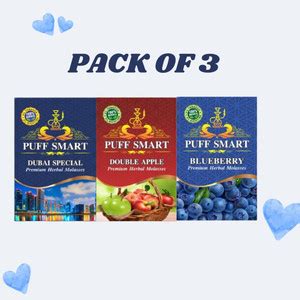Puff Smart Hookah Flavors Set of 3 Dubai Special, Double Apple ...
