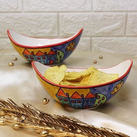 Buy THEARTISANEMPORIUM Exotic Panorama Handpainted Ceramic Serving Bowl ...