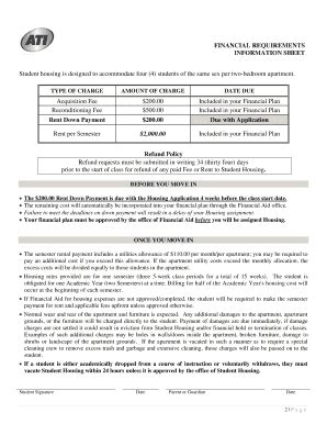 Fillable Online Financial Requirements Information Sheet Fax Email ...