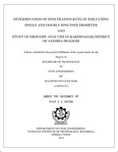 Determination of infiltration rate of soils using single and double ...