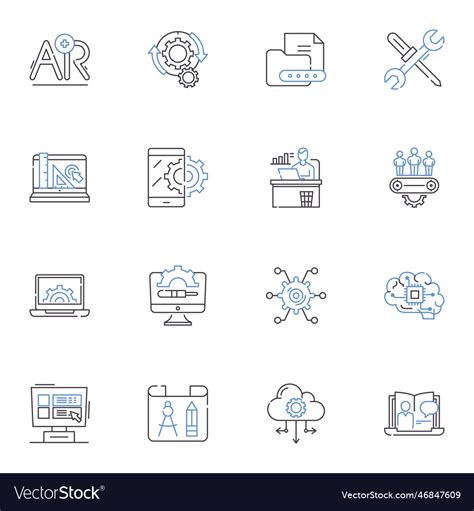 Dreaming fantasizing line icons collection Vector Image