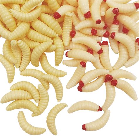 100 Pcs Bass Fake Worms for Fishing, 1Inch, Fishing Lures Rubber Worms, Realistic Fishing Lure ...