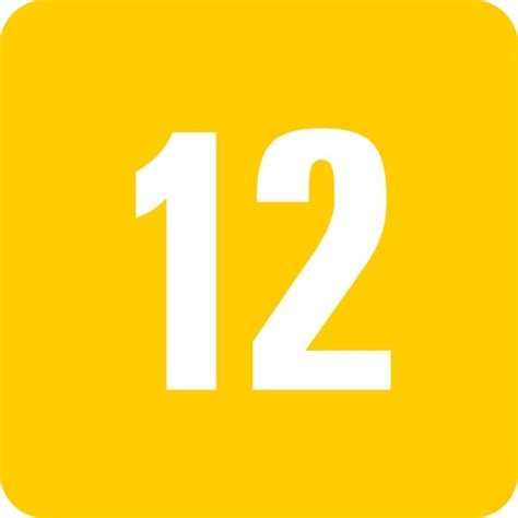 Number 12 - Free Picture of the Number Twelve