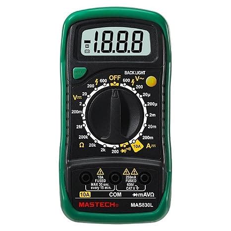 Mastech Mas830L Digital Pocket Battery Powered Multimeter (Assorted ...