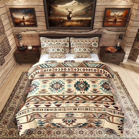 Western Bed in a Bag Queen Comforter Set 7 Piece,Southwestern Sheet Set ...