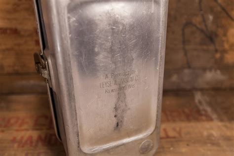 Vintage Silver Lunch Box Leyse Aluminum Co. Metal Lunch Box Man Cave