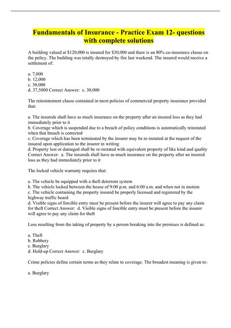 Insurance Exam Practice Test 的图像结果