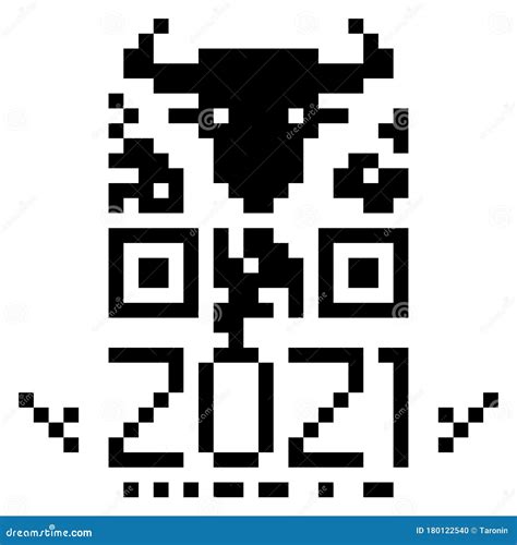 带2021公牛符号的黑色QR码 向量例证. 插画 包括有 符号, 编码, 艺术, 数字式, 投反对票, 数据 - 180122540