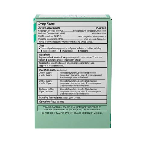 Hyland's Naturals, Kids, Stuffy Nose and Sinus, 2-12 Years, 50 Quick-D ...