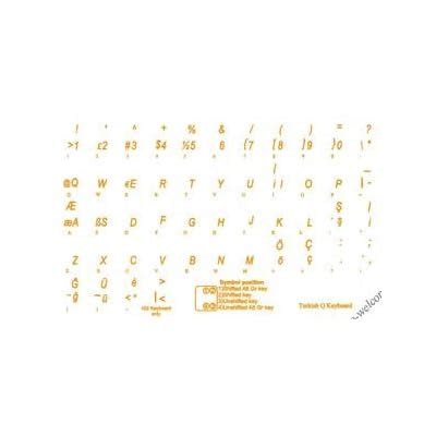 Buy Turkish Q Keyboard Sticker Yellow Letters Online at Lowest Price in ...