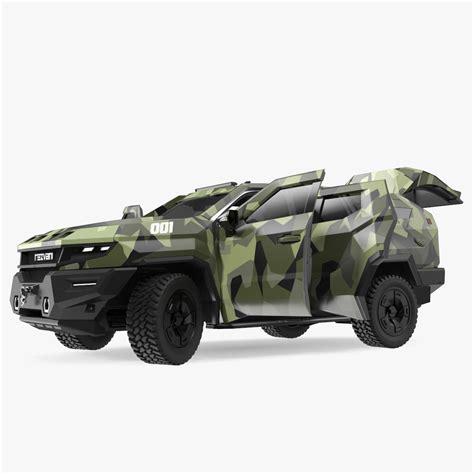 2023 Rezvani Vengeance Armored SUV Camouflage Colored Lights On Rigged ...