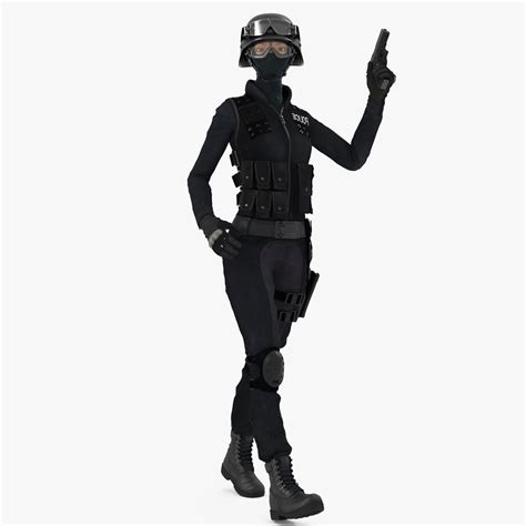 Female Military Swat Asian Rigged for Cinema 4D 3D | 3D Molier ...