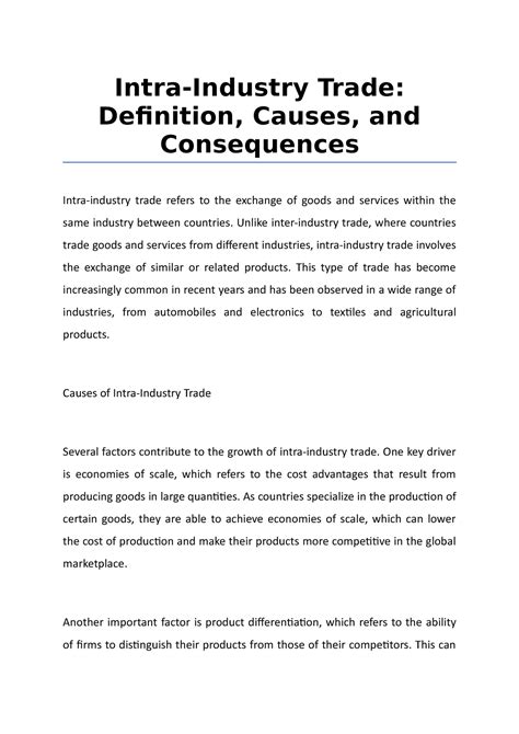 Intra-Industry Trade- Definition, Causes, and Consequences - Intra ...